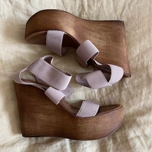 Nude Strappy Steve Madden Wooden Wedges